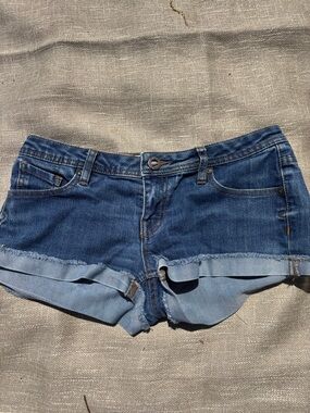 Volcom Medium Blue Cuffed Denim Shorts